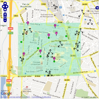 Carte d'exposition aux ondes radioélectriques dans un quartier de Grenoble